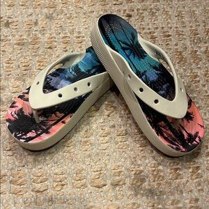 Crocs Tropical Print Flip Flops-women's